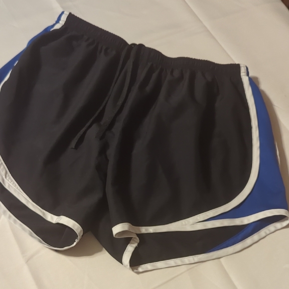 Women's Black and Blue Athletic Shorts - Picture 1 of 4